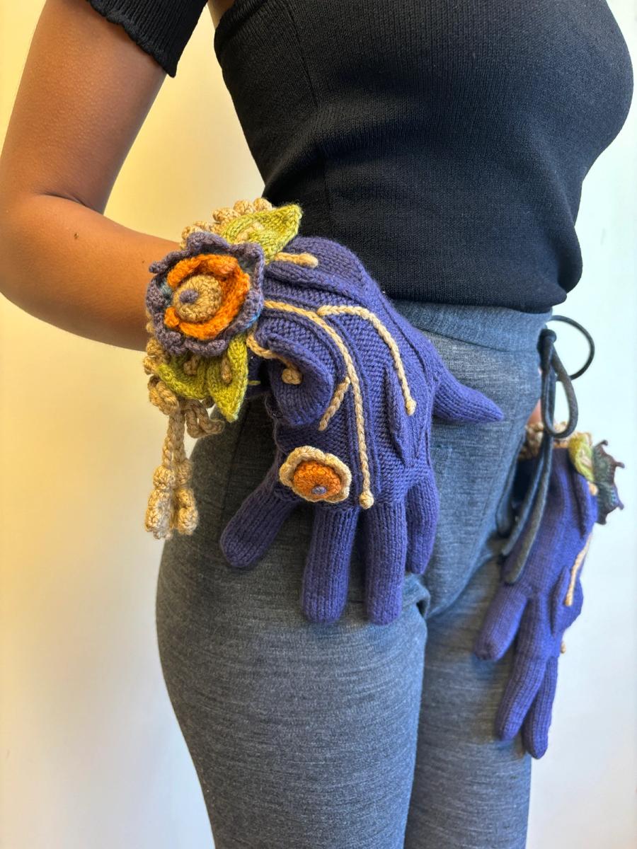 Vivienne Westwood 'On Liberty' Gloves with Crocheted Dimensional Flowers product image