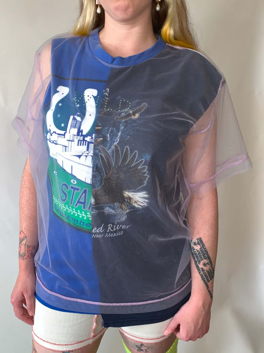 YEAH RIGHT! Deconstructed Mesh "Wild" T-shirt product image