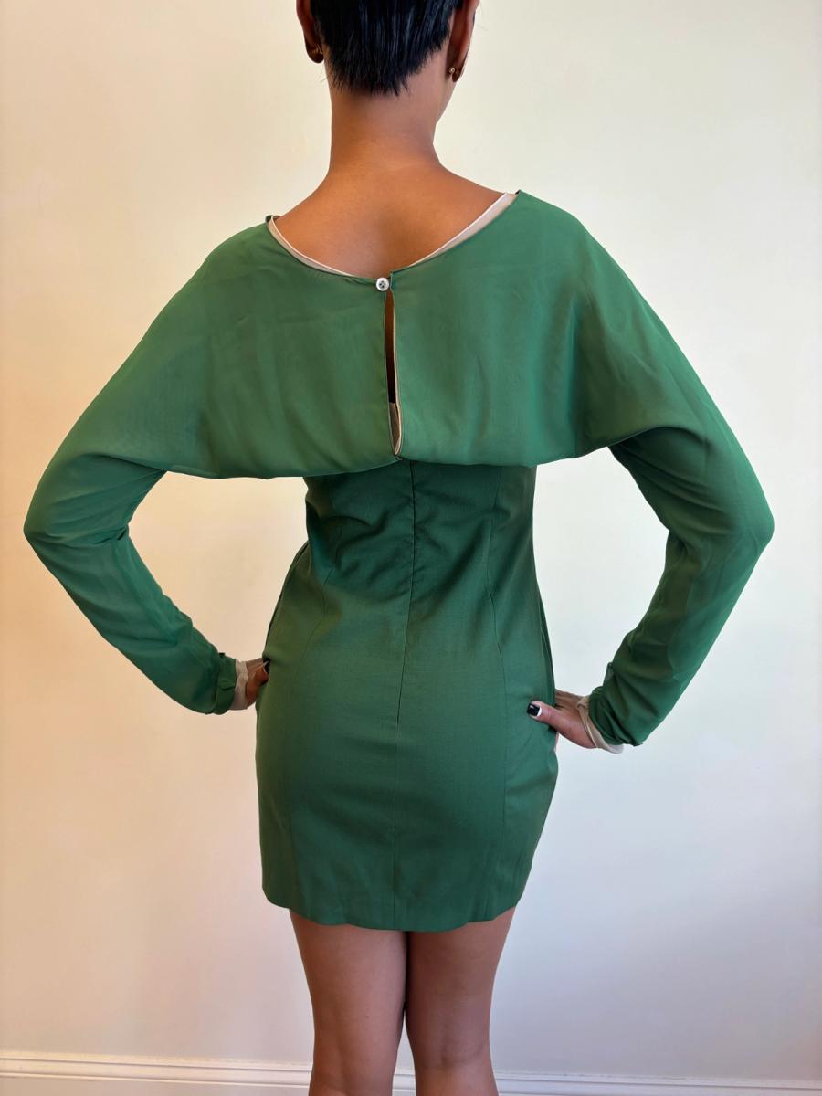 1980s Dolce & Gabbana Layered Chiffon Sleeve Dress product image