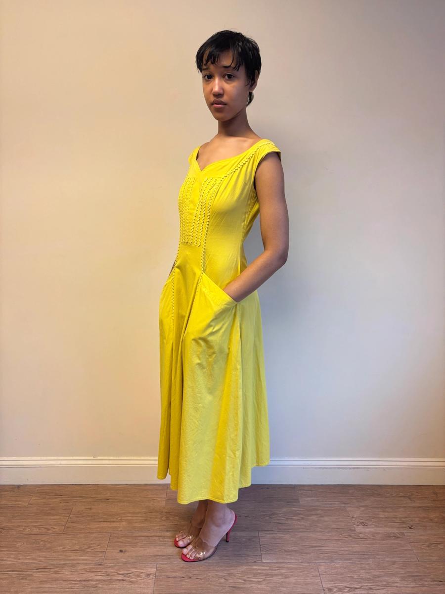 Chantal Thomass Yellow Full Skirted Ricrac Dress  product image