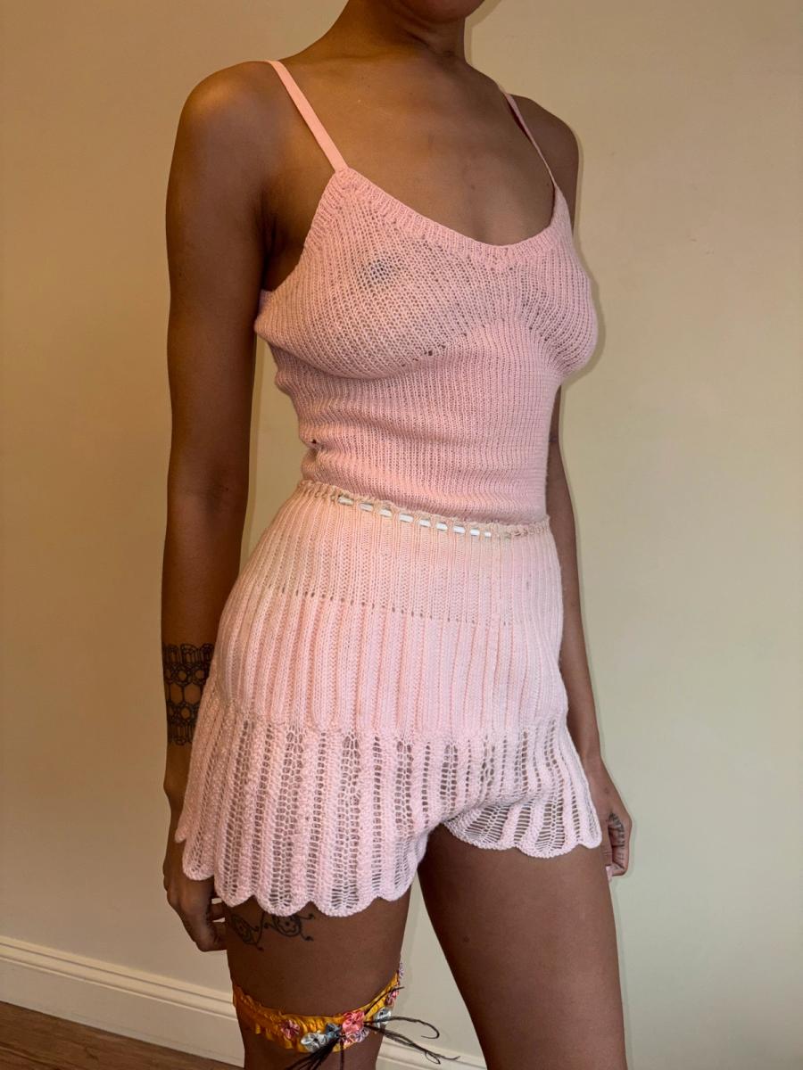 1930s French Handknit Scalloped Shorts product image
