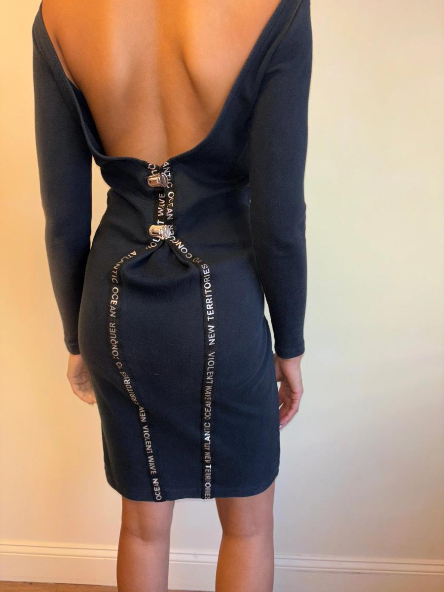 80s Kansai Yamamoto Suspender Clip Text Dress product image