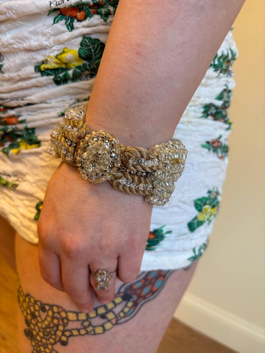 1960s Glass Bead and Rope Bracelet