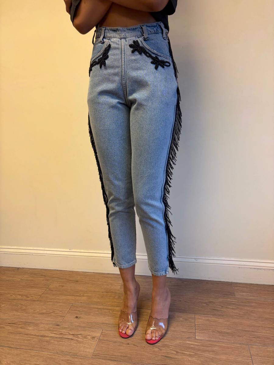 90s Katharine Hamnett Beaded Jeans product image