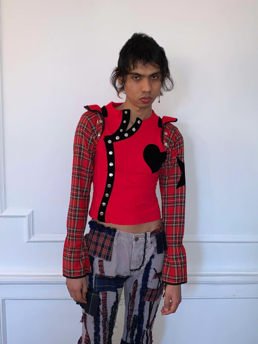 Takuya Angel Tartan Heart Top 