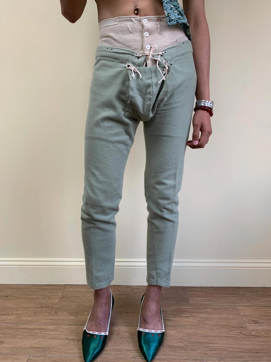 1700s Style Green Codpiece Costume Pants product image