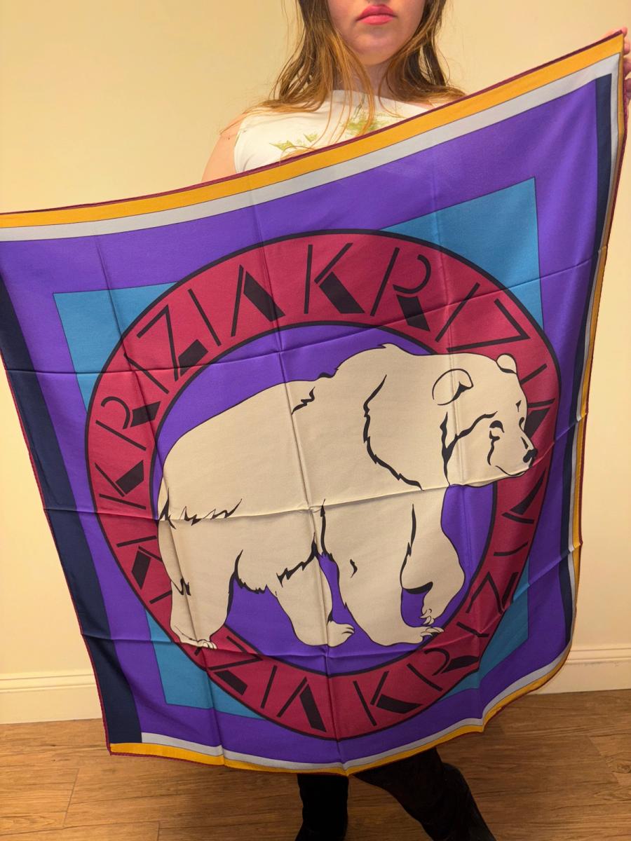 80s Krizia Polar Bear Oversized Handkerchief product image