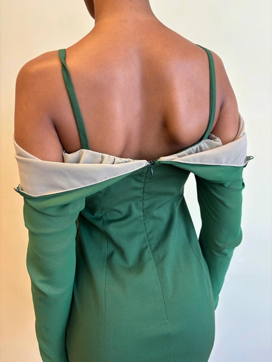 1980s Dolce & Gabbana Layered Chiffon Sleeve Dress product image