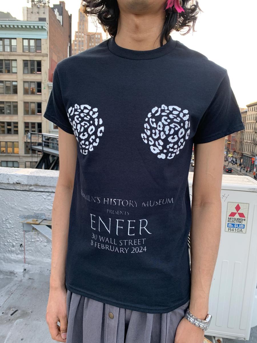 "Enfer" Anatomical Leopard and Text T-shirt - Small product image