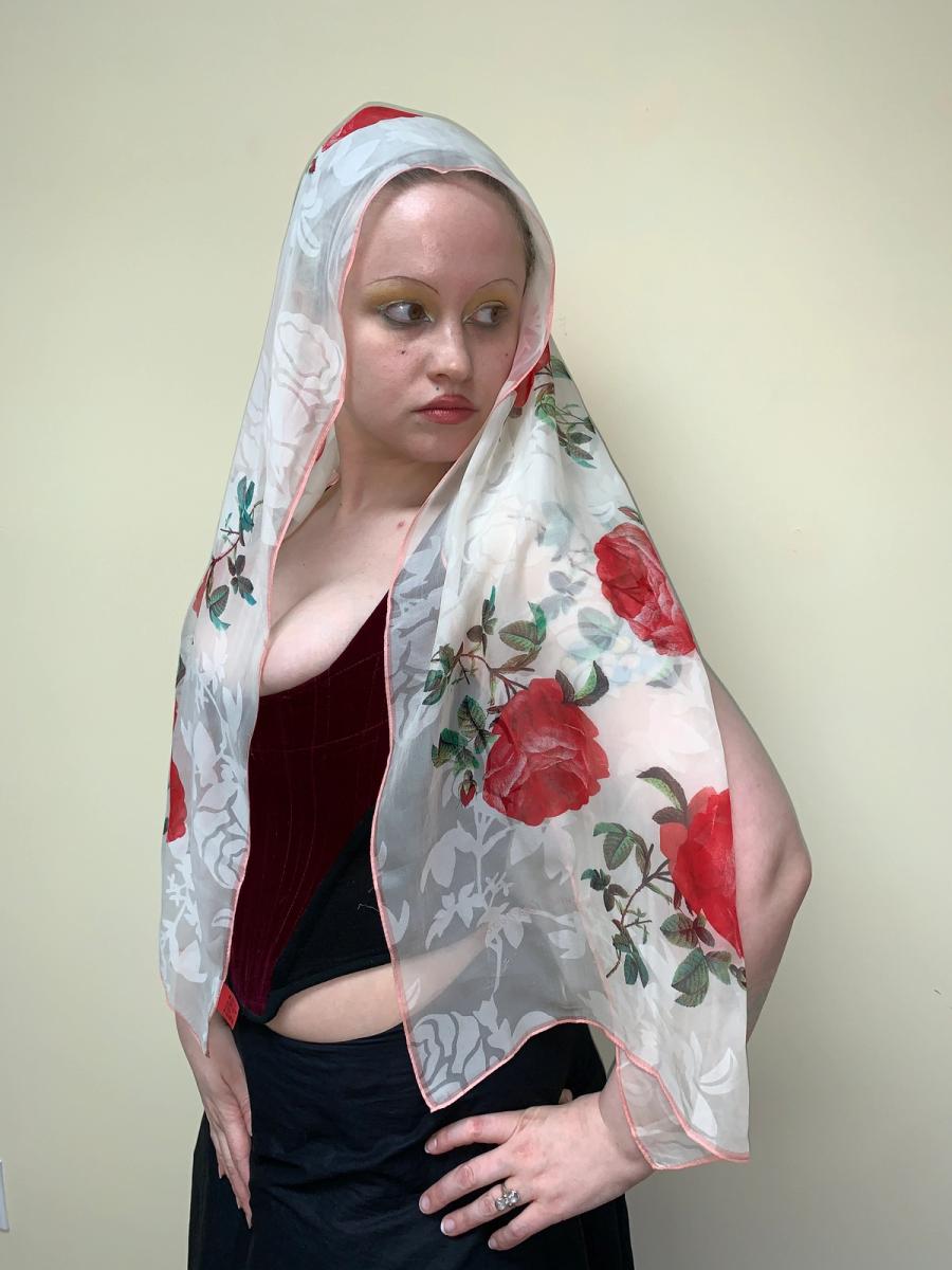 90s Vivienne Westwood 'Cafe Society' Rose Print Scarf product image