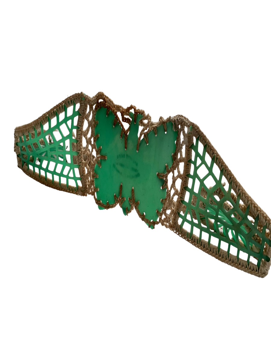 1920s French Celluloid Macrame Butterfly Headdress product image