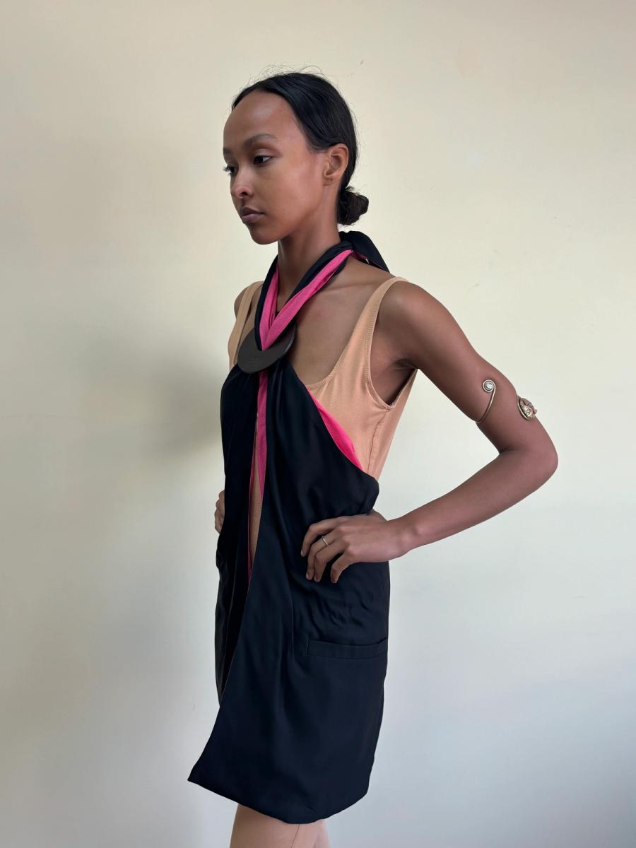 Jean-Paul Gaultier Suiting Halter With Hot Pink Lining product image