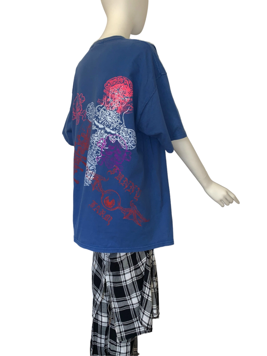 90s Funny Farm Skull And Cross T-shirt product image