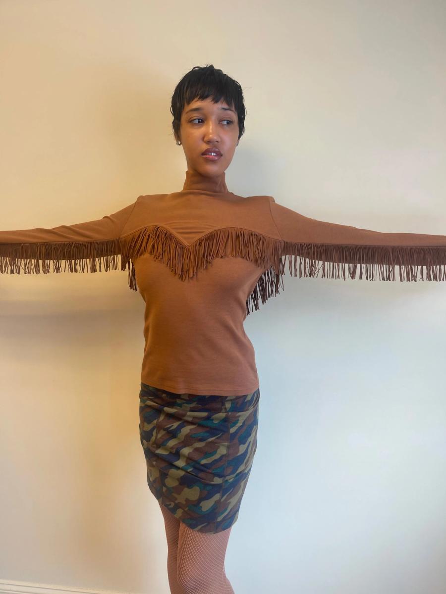 Chantal Thomass A/W 1993 Brown Fringe Top product image