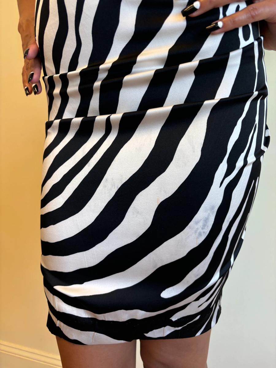 2000s D&G Zebra Print Exposed Bra Dress with Shawl product image