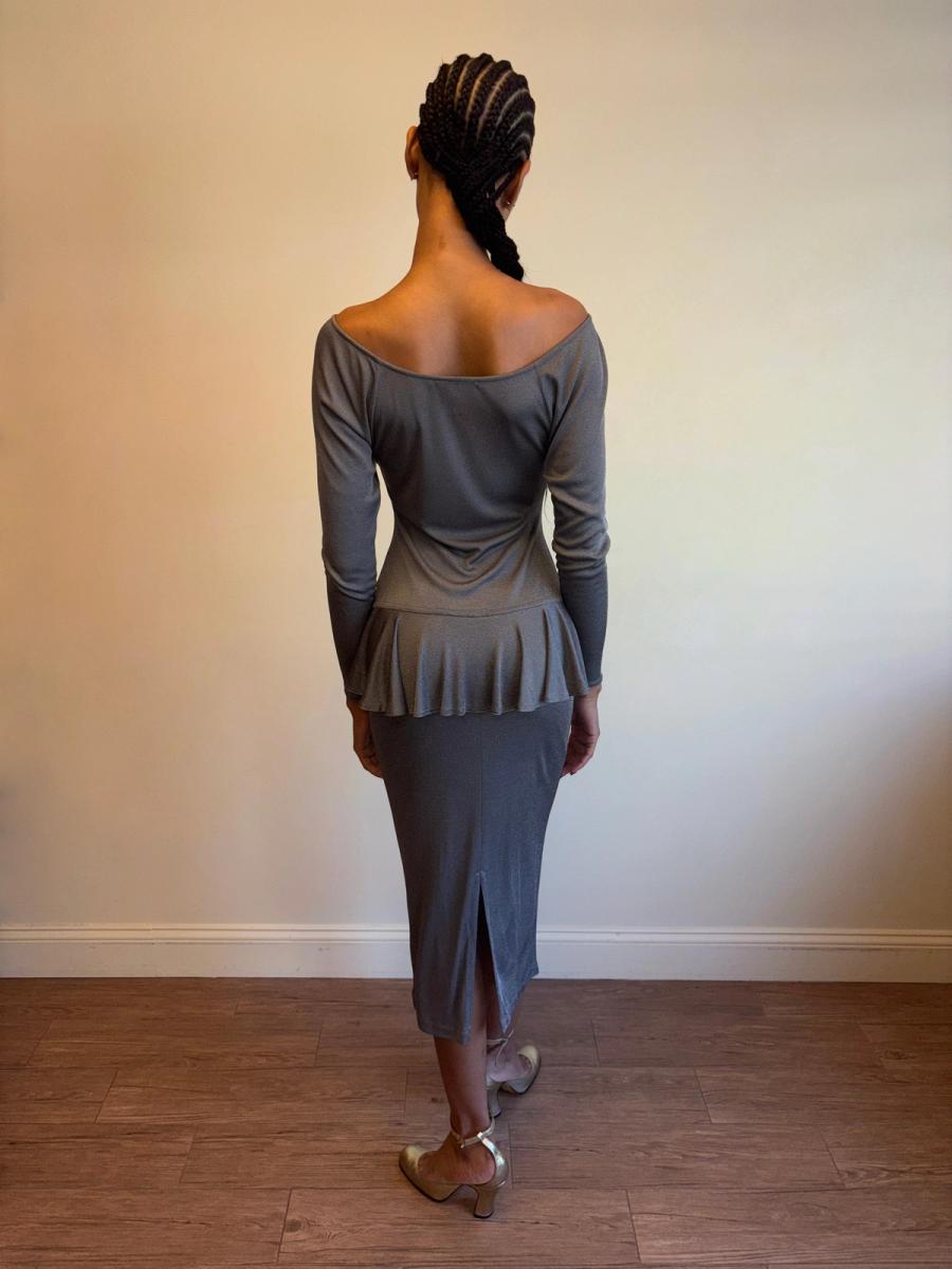 Vintage Chantal Thomass Pewter Drop Waist Ruffle Dress  product image
