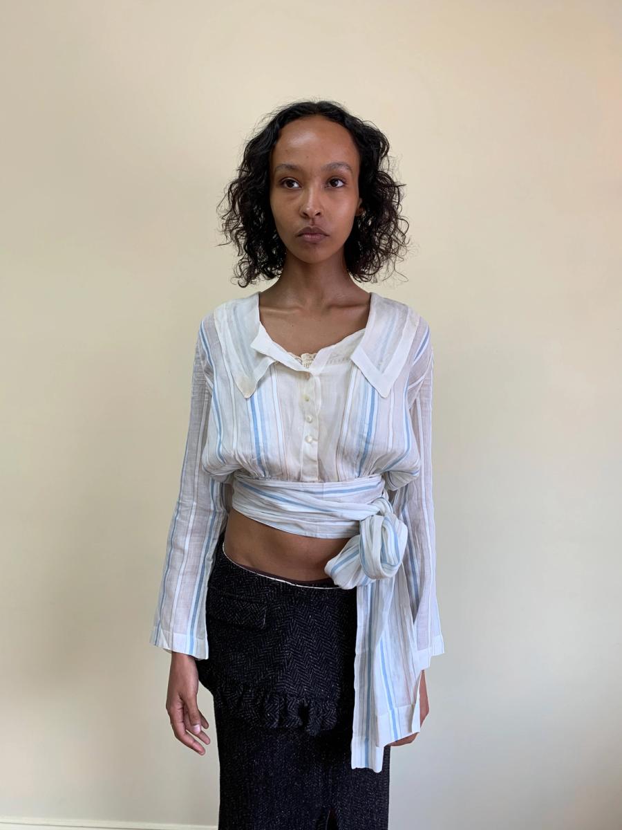 Edwardian Striped Top with Sash product image