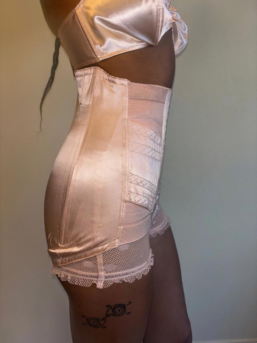 1930s Pink Satin Girdle product image