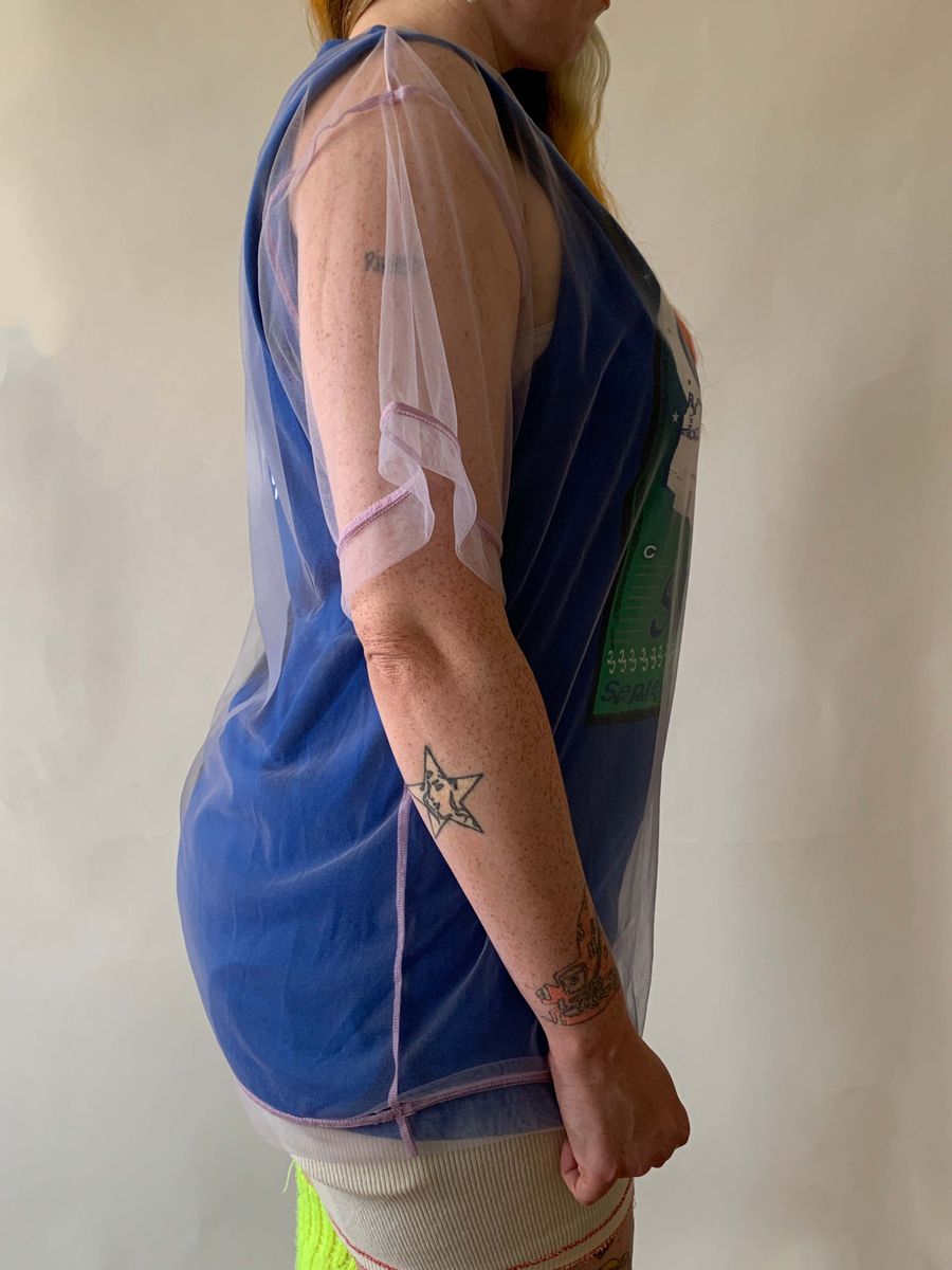 YEAH RIGHT! Deconstructed Mesh "Wild" T-shirt product image