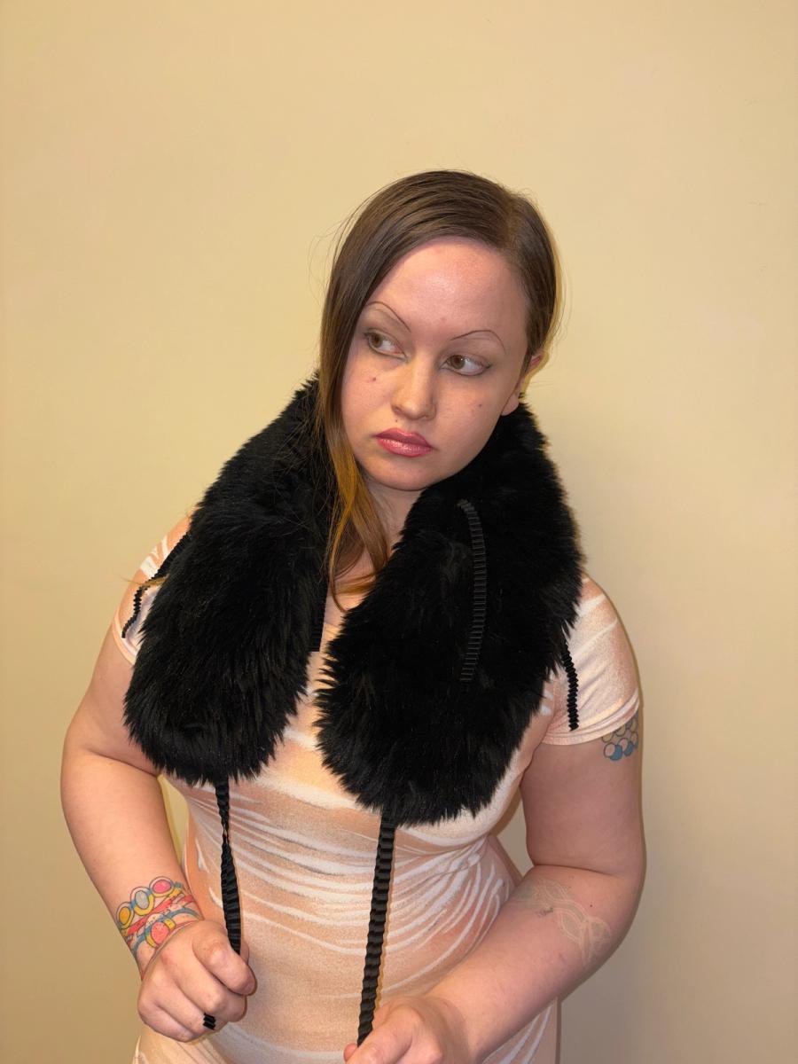 Issey Miyake Faux Fur Black Scarf product image