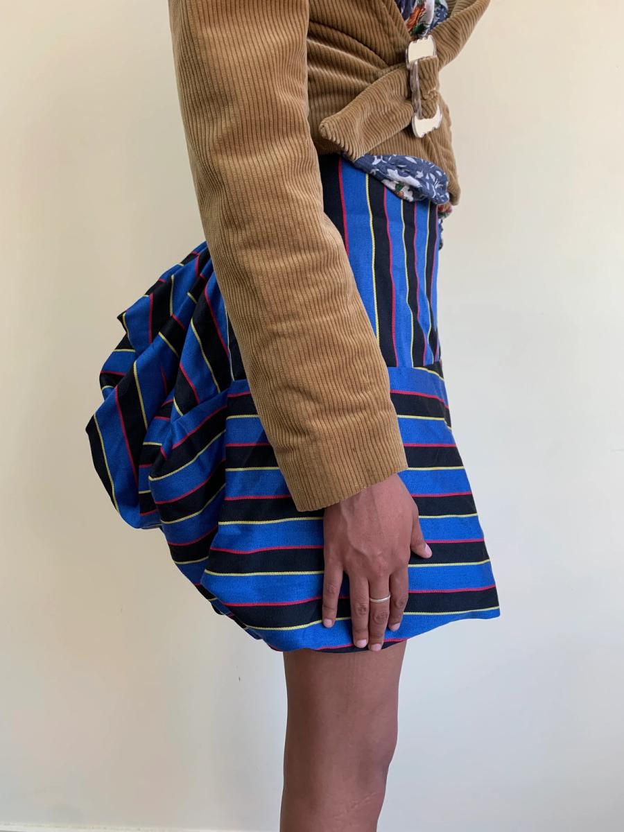 90s Obscure Desire of Bourgeoisie Striped Bustle Miniskirt product image