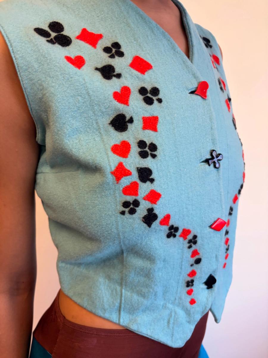 40s Playing Card Theme Embroidered Vest product image
