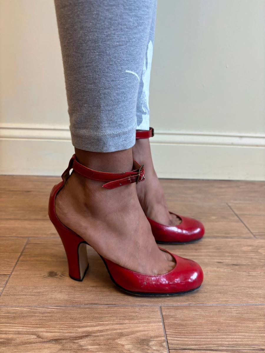 1980s Vivienne Westwood Almond- Toe Tart Red Pumps product image