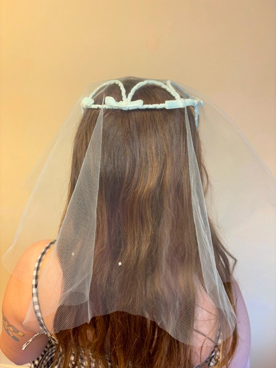 1950s Fascinator with Rhinestone Veil  product image