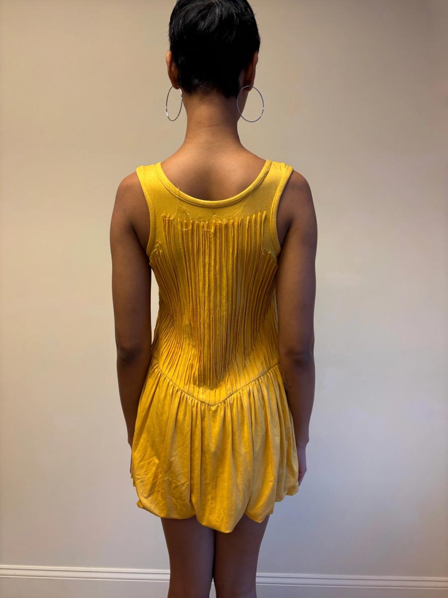 80s Koos Van Den Akker Shredded Yellow Bubble Dress product image