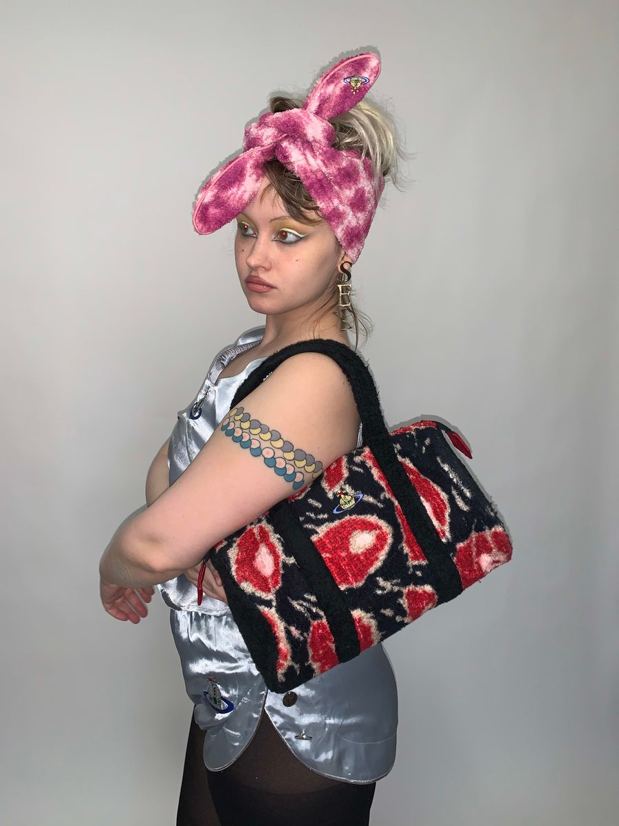 90s Vivienne Westwood Cheetah Terry Cloth Purse product image