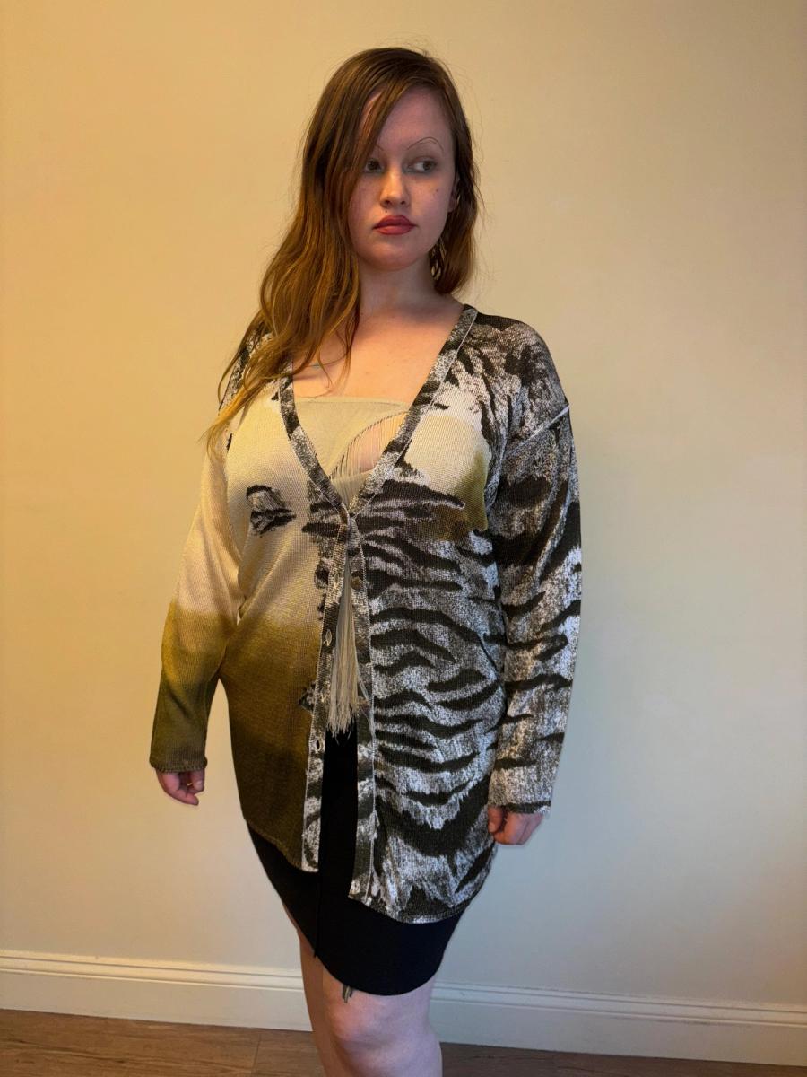 80s Krizia Big Cat Eye Sweater product image