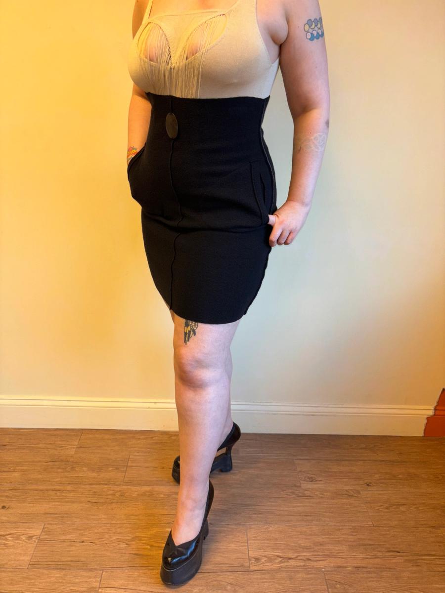 Krizia Knit Pencil Skirt with Pockets and Metal Accent product image