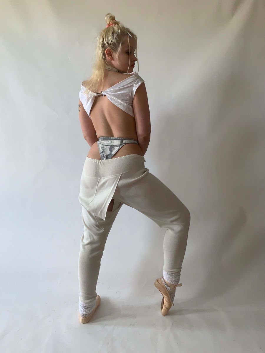 Antique Split Crotch Thermal Knit Pants product image