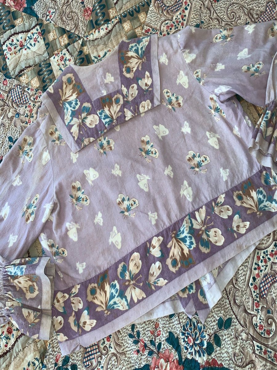 Edwardian Printed Flannel Butterfly Bed Jacket product image