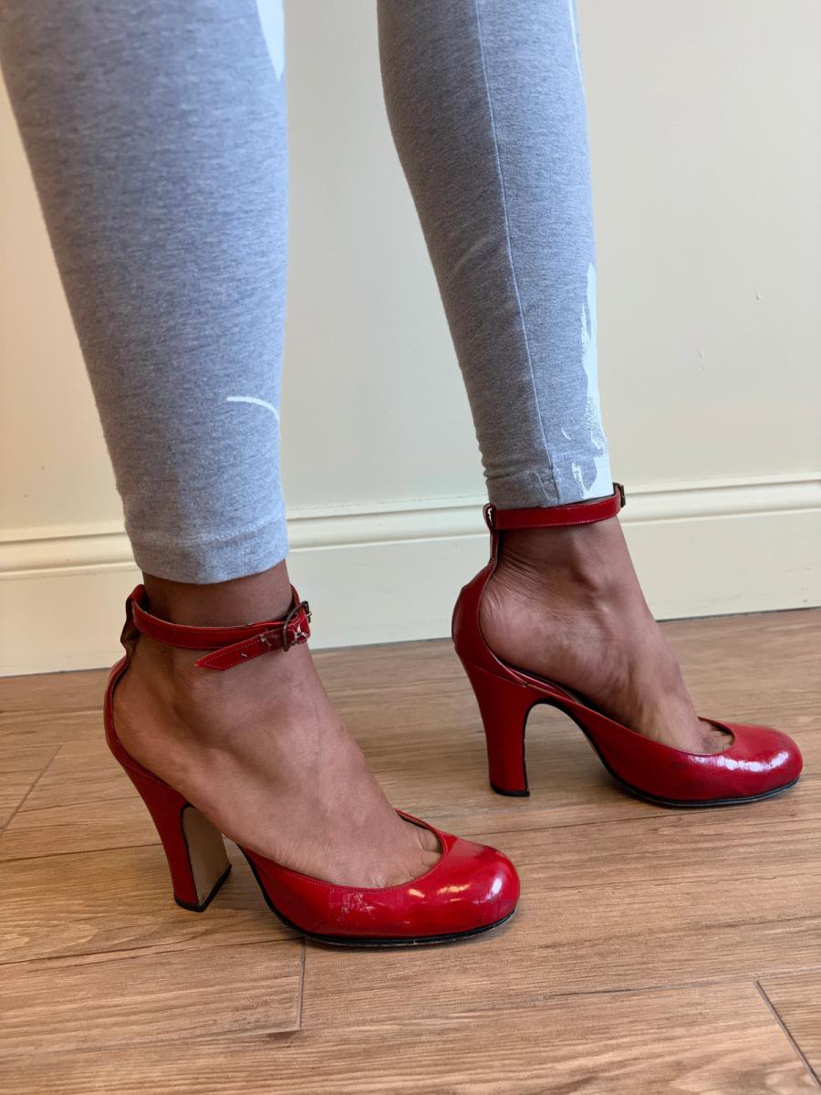 1980s Vivienne Westwood Almond- Toe Tart Red Pumps