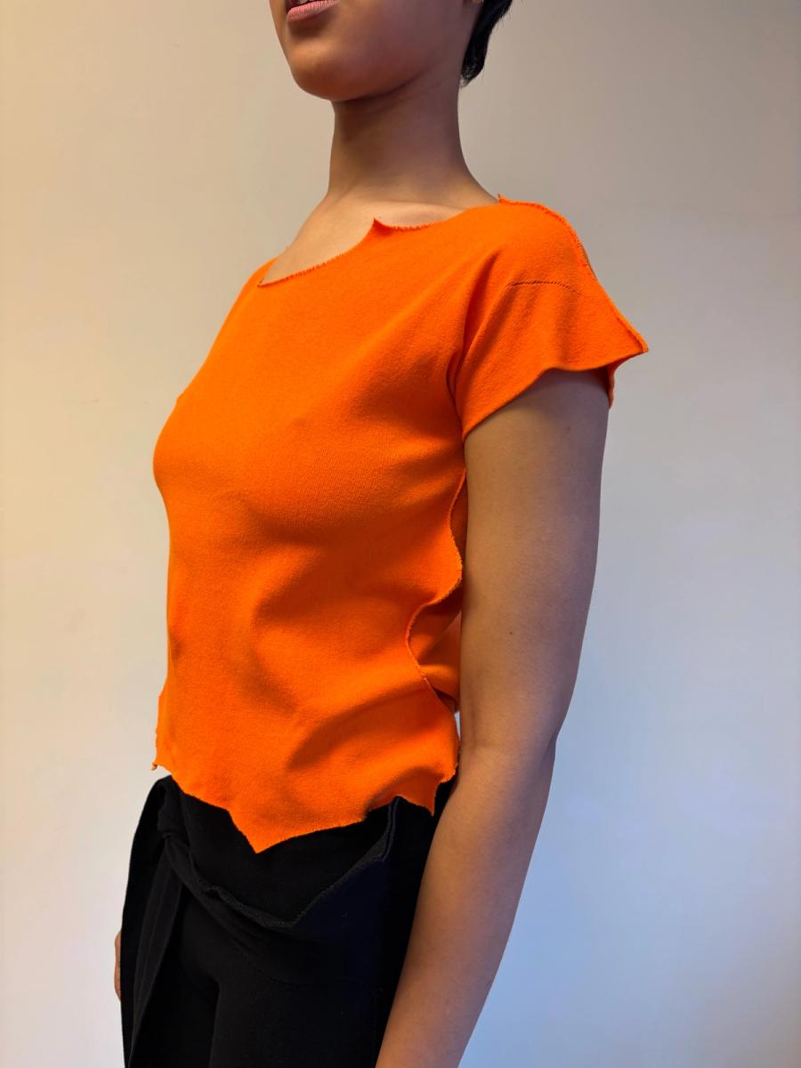 Issey Miyake APOC Jagged Hem Orange Top product image