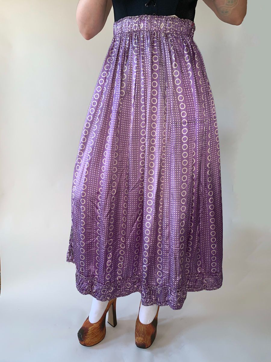 1910 France Purple Circle Print Skirt product image