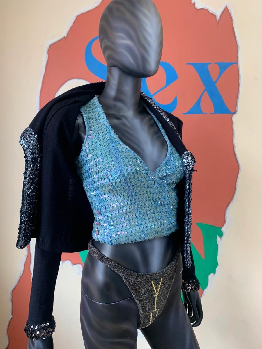 70s Biba Stretch Jacket with Sequin Trim product image