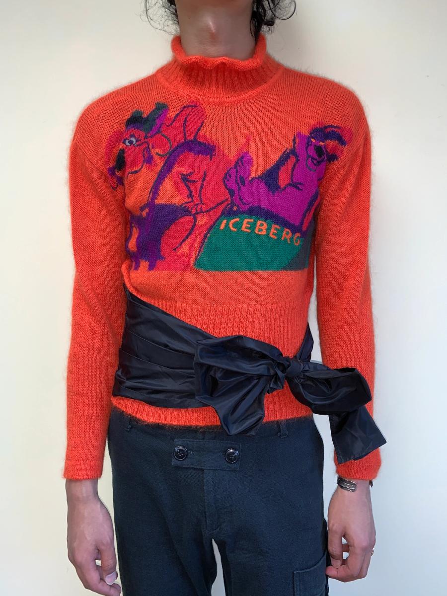 80s Iceberg Cartoon Dog Sweater With Sash product image