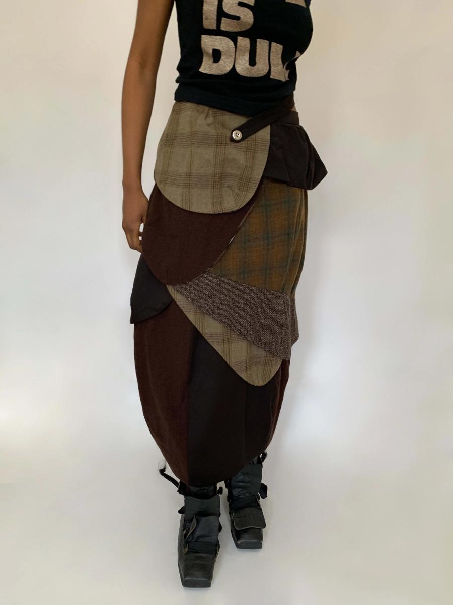 90s 20471120 Patchwork Long Skirt product image