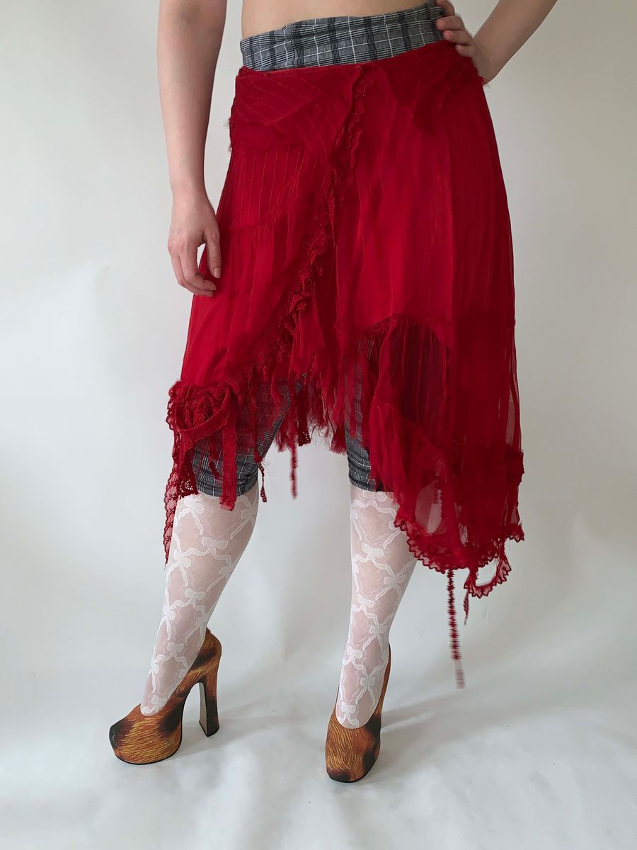 sunaokuwahara Asymmetrical Chiffon Skirt product image