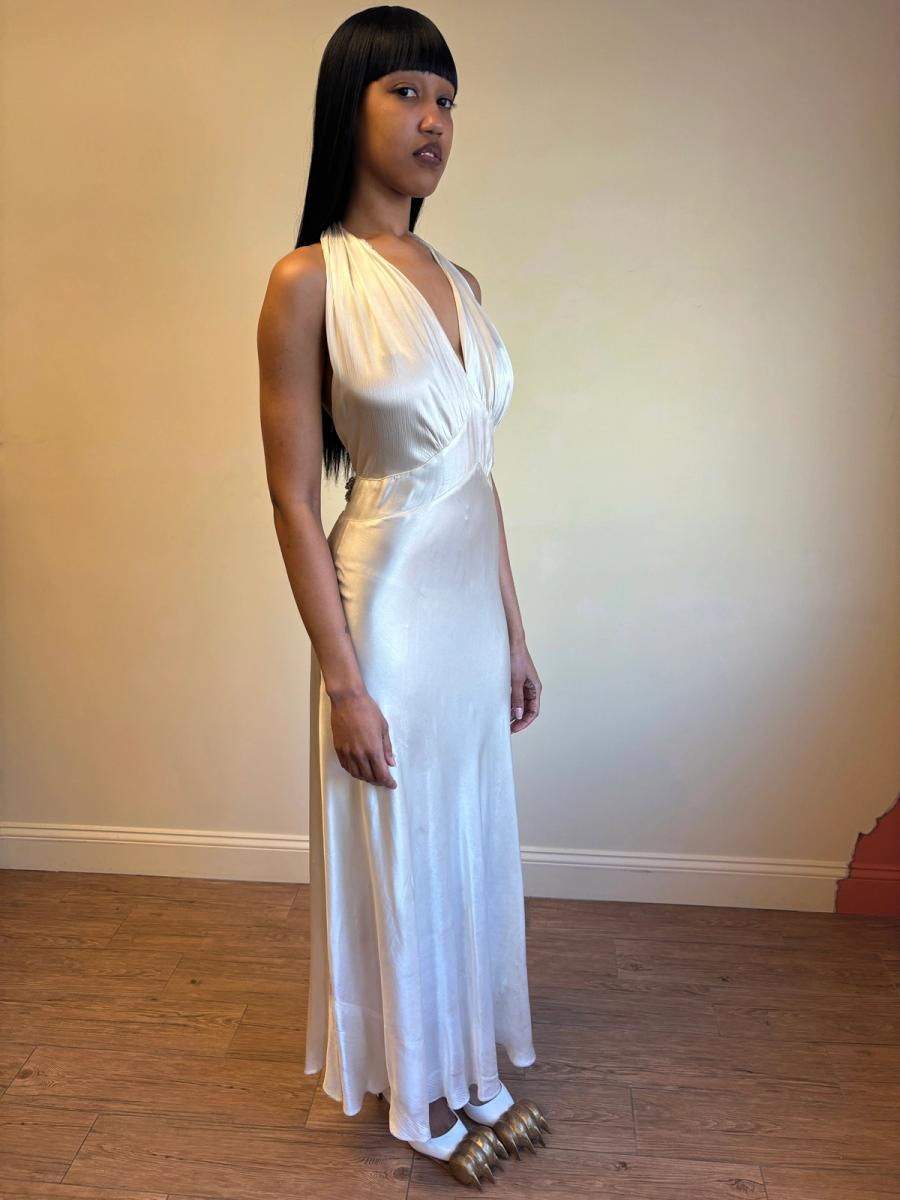 1930s Liquid Satin Jean Harlow Gown  product image