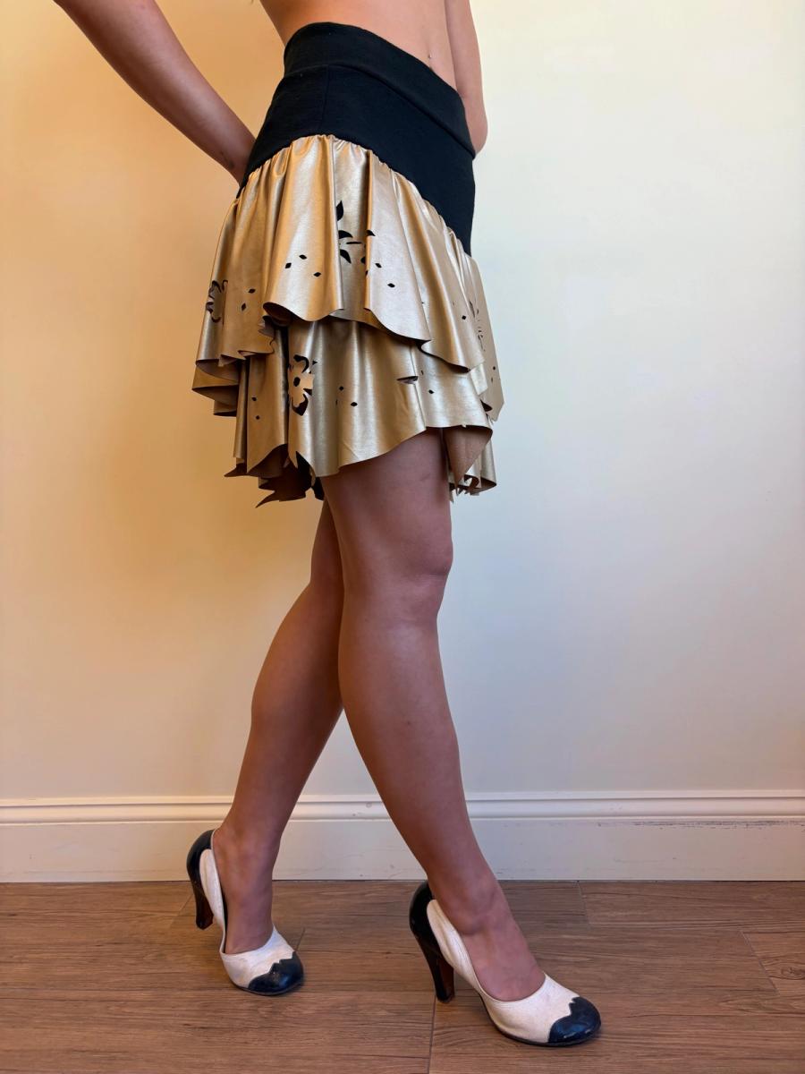 80s Yvan & Marzia Asymmetrical Gold Skirt product image