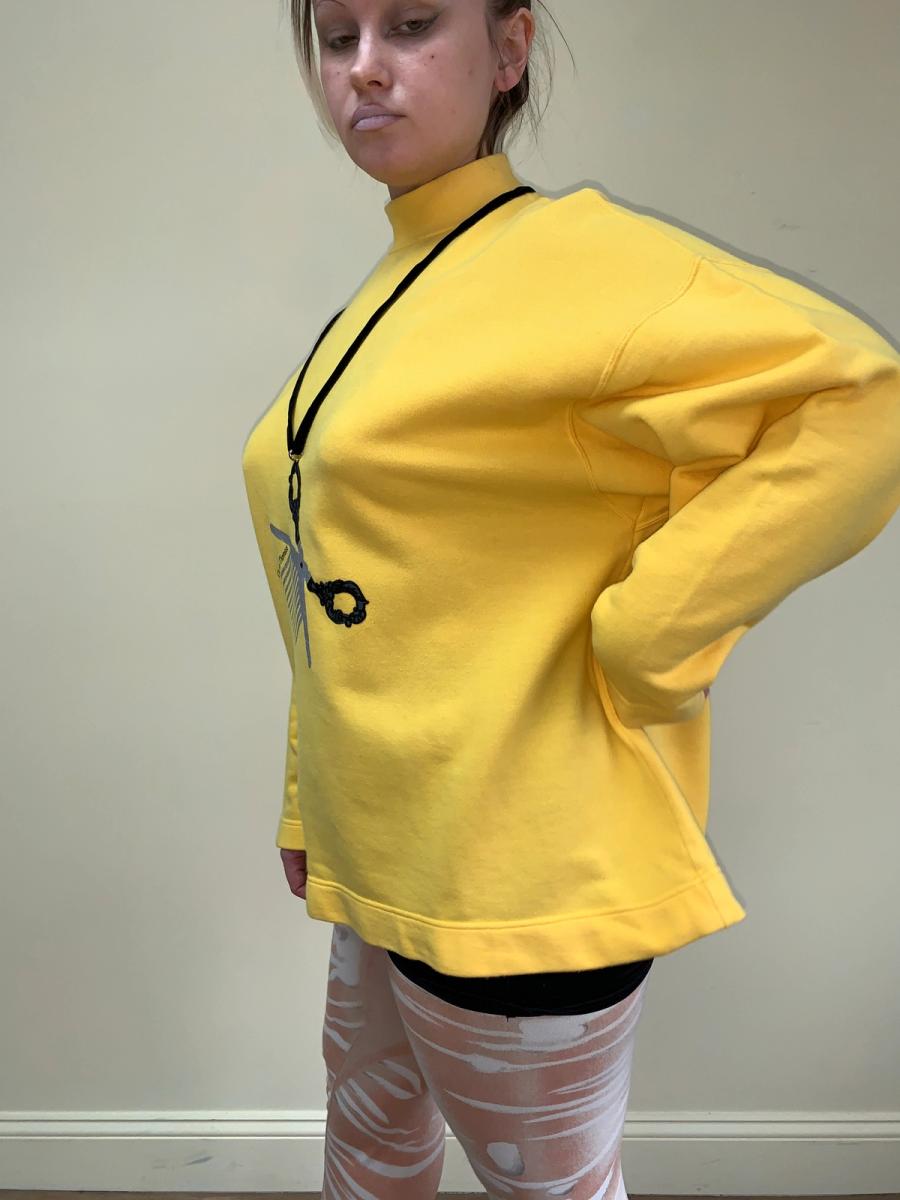 1980s Chantal Thomass Tromp L'oeil Flocked Scissor Top product image