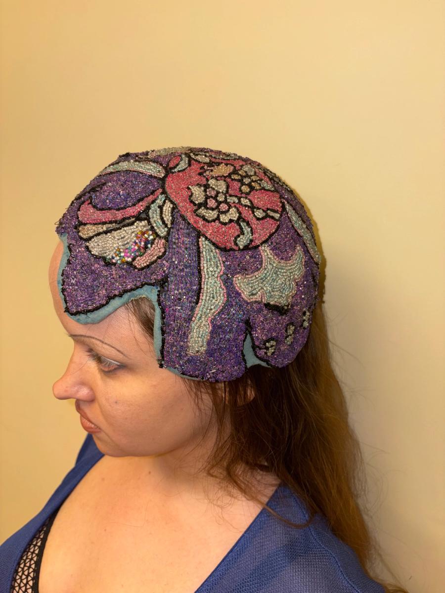 1920s Beaded Casque Helmet Hat product image