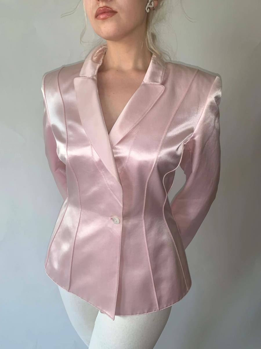 80s Claude Montana Satin Blazer product image