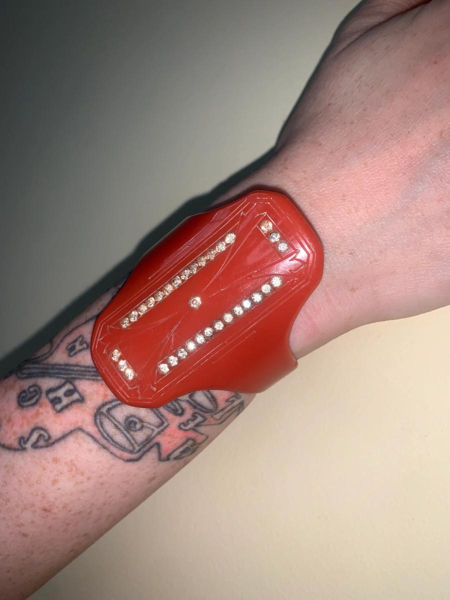 1920s Dramatic Dark Orange Early Plastic Cuff product image