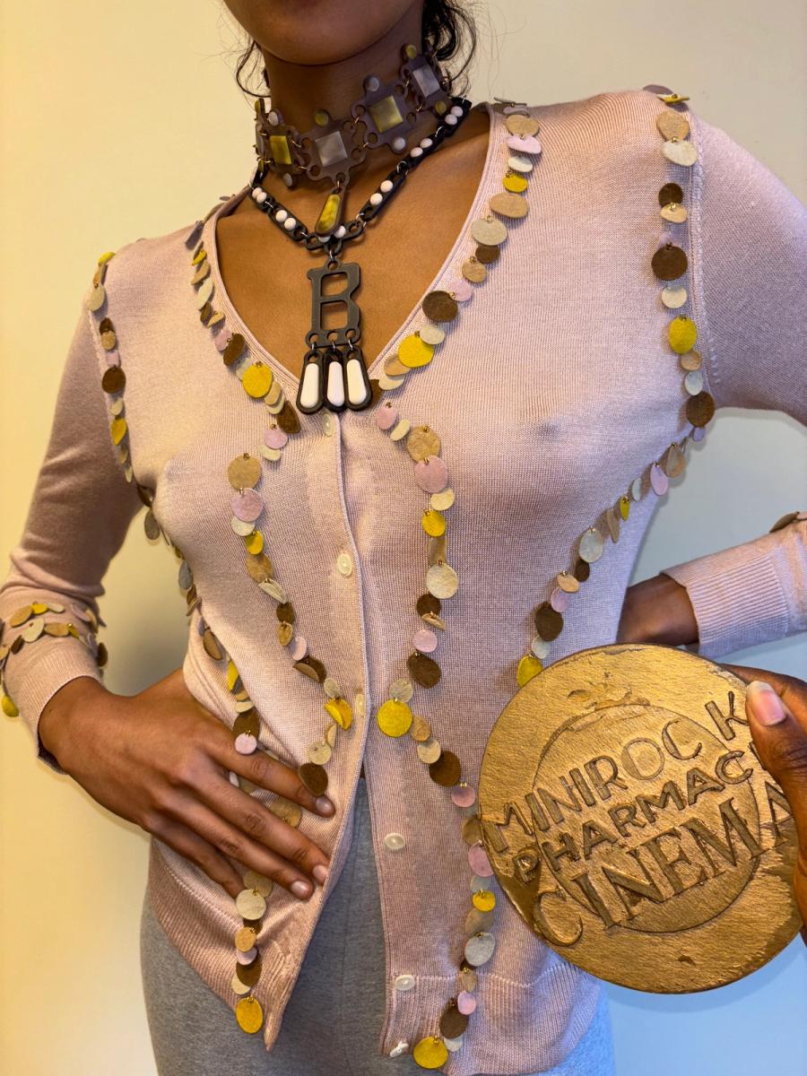 Kyoichi Fujita Silk Cardigan with Suede Pailletes product image