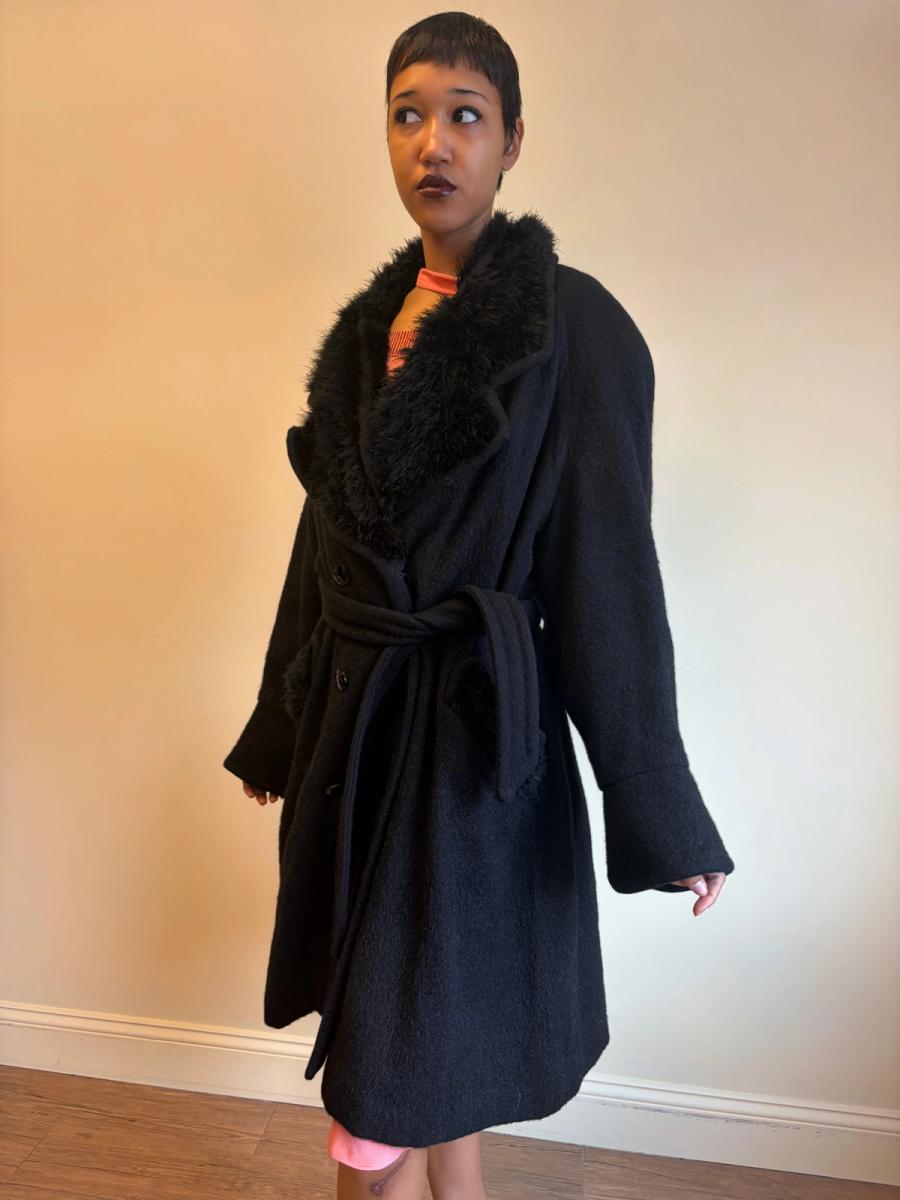 Vintage Chantal Thomass Mohair and Marabou Trench Coat product image