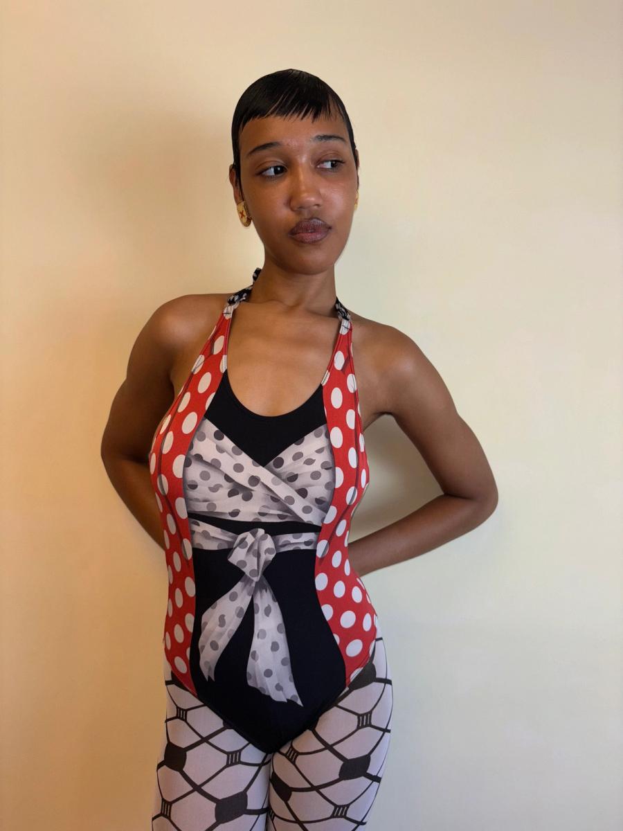 80s Chantal Thomass Tromp L'oeil Bodysuit product image